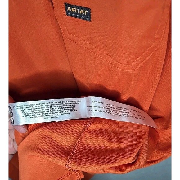Ariat Rebar Foreman Matheson Polo Shirt, Men's Sz 3XL Tall, Orange/Rust - Picture 9 of 10